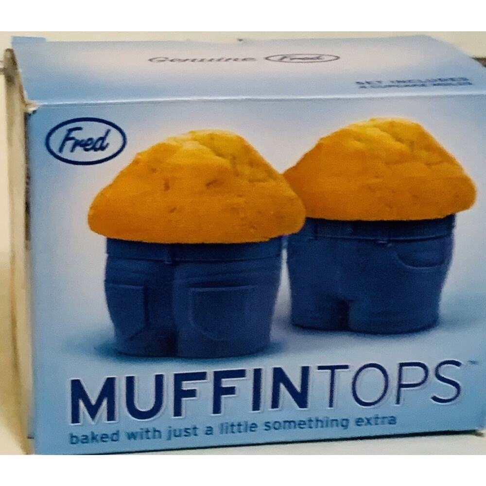 Fred Genuine Muffin Tops Silicone Baking Cups Molds (4pcs) New in Box